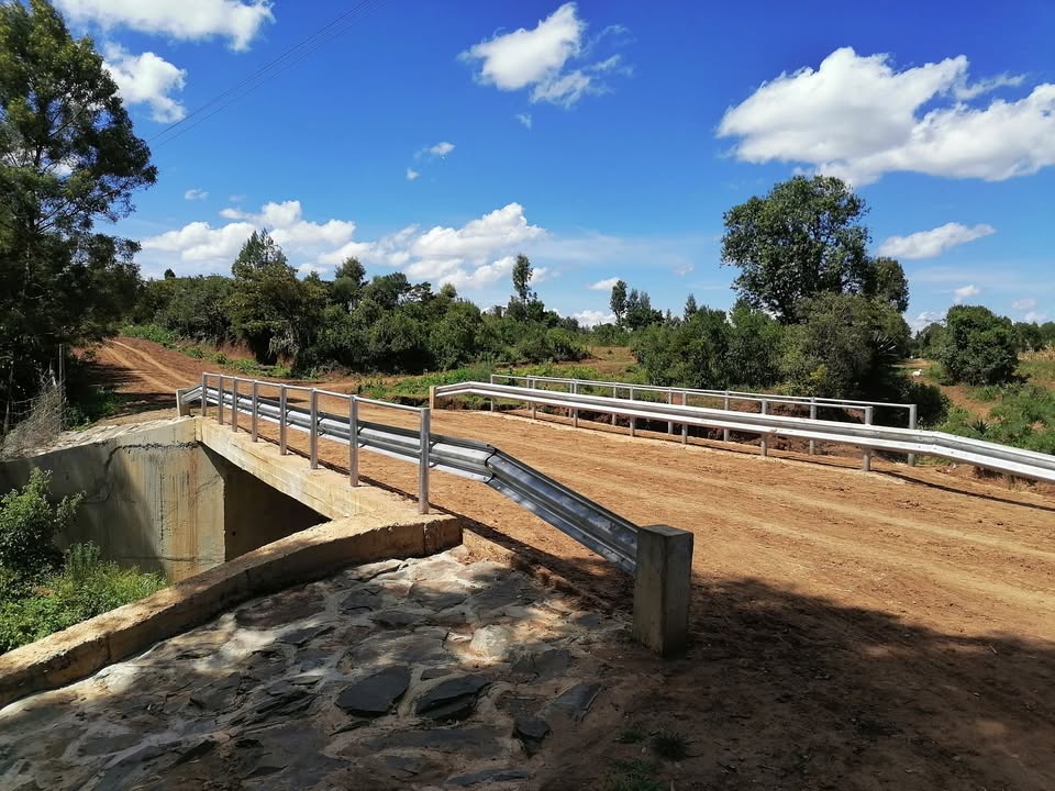 Road barriers and traffic safety installation on a construction route